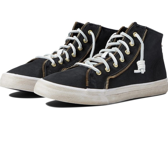 Sperry x Rebecca Minkoff Washed Canvas High Top Sneakers in Black 9.5 - Picture 15 of 15